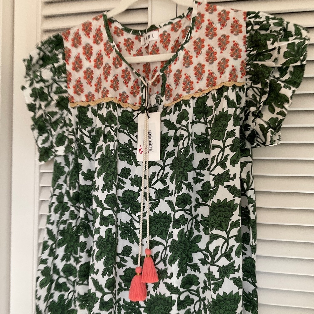 THML Silky Leaf Patterned Top